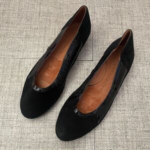 L’AMOUR DES PIEDS Leather Flats Size 6.5 Black NEW Career Casual Workwear Modern